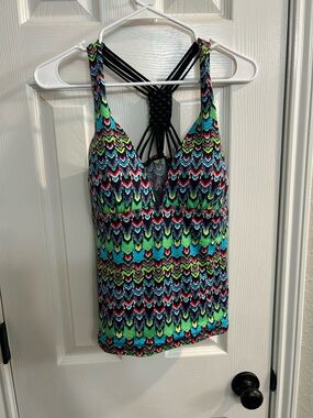 Ana size 10 women’s tankini swim top multicolor bra support